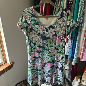 Lilly Pulitzer Floral Dress - Navy, Pink, Green
